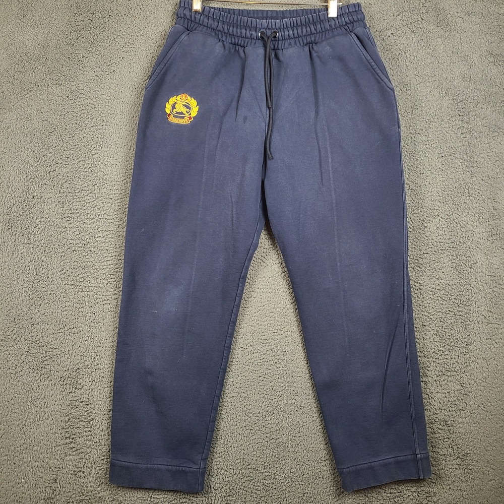 Burberry Archive Crest Logo Sweatpants Navy Blue Joggers Mens Large Italy